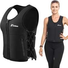 Adjustable Z-Fit Weighted Vest 10/15lb for Men  Women - Workout Gear Black M/L