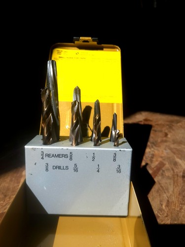 Lawson Aligning Reamer and Drill Kit, 8 Pieces, High Speed Steel, Gold Finish