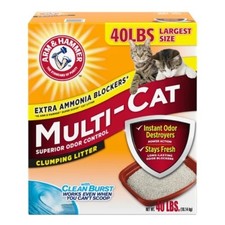 Arm Hammer Multi-Cat Clumping Cat Litter - Scented - 40lbs: Clay Material
