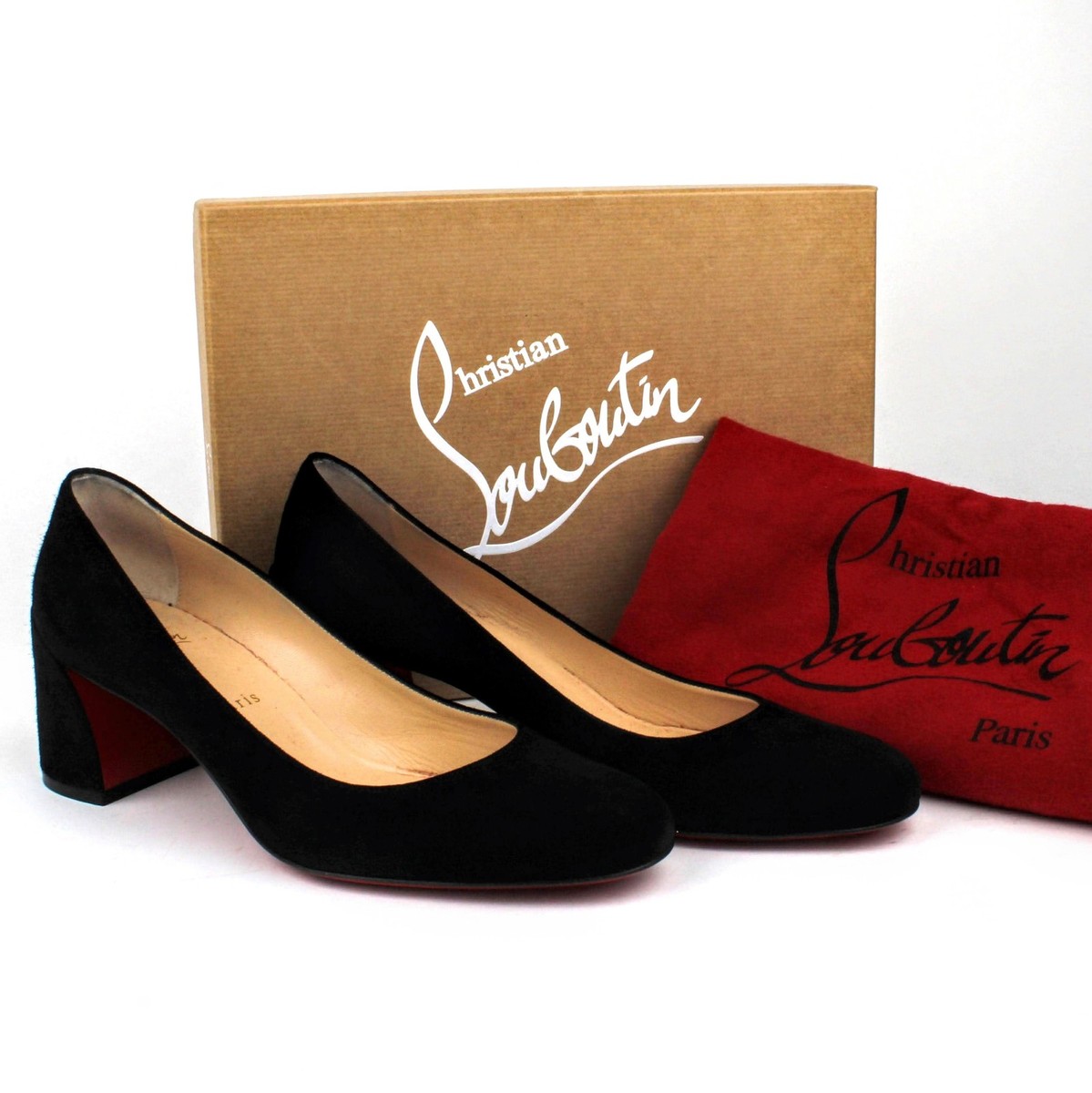 Christian Louboutin Miss Sab 55 Black Suede Pumps 55mm Heel  display picture 2