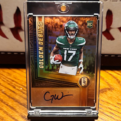 Panini 2022 Gold Standard Golden Debuts Garrett Wilson Jets RC Auto #GDA-8/49