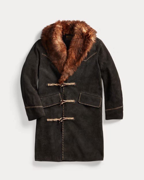 RRL NWT $4900 RALPH LAUREN LIMITED EDITION SHEARLING AND SUEDE TOGGLE COAT SZ S