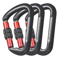 3 PCS Climbing Carabiner Clips Heavy Duty 30 KN for Hiking Rappelling Dog