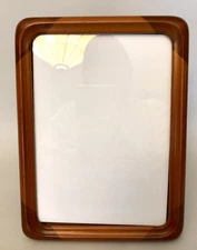 Vintage MCM Fetco Two Toned Teak Wood Photo Picture Frame Easel