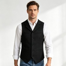 Victorian Mens Vest Retro Jacket Gothic Western Vest Men Waistcoat for Tuxedos