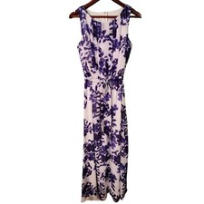 Eliza J New York Dress Womens Size 8 Long Sleeveless Purple Floral Wedding