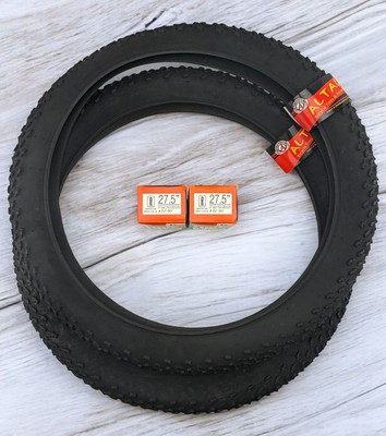 2 (TWO) AltaLine 27.5 X 3.00 MOUNTAIN BICYCLE BLACKWALL TIRE ROUGH TREAD W/TUBES