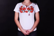 Vyshyvanka Traditional Embroidered Women Ukrainian t-shirt Ethnic Size S