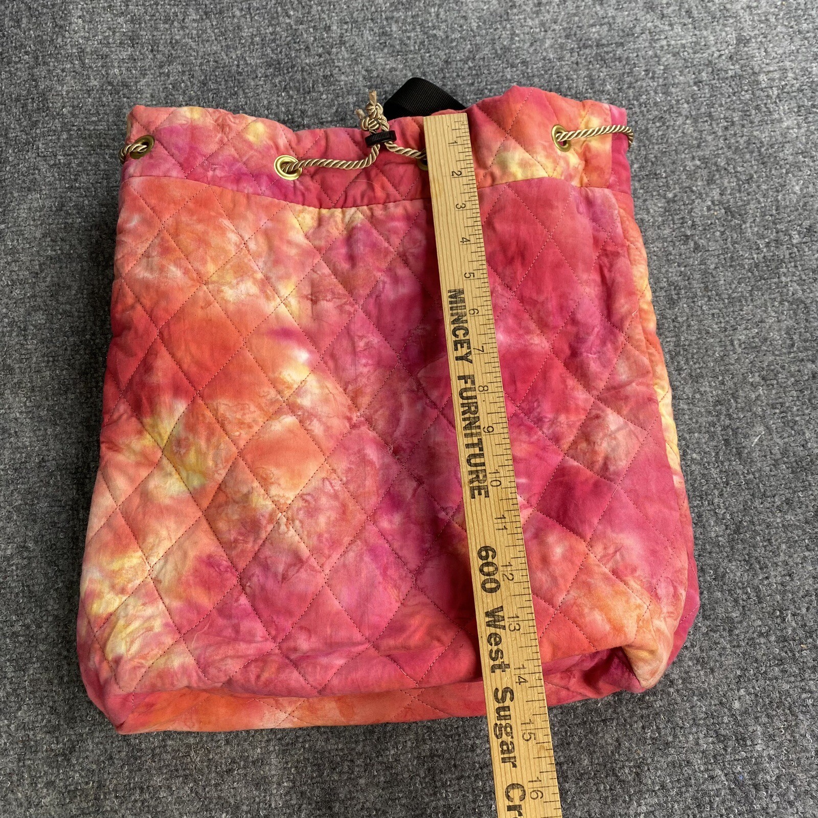 Boho Drawstring Bag Backpack Hippie Festival Quil… - image 5