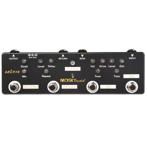 MOSKY Guitar Multi Effect Pedal Reverb Delay Looper Overdrive Distortion Chorus - Afbeelding 2 van 44