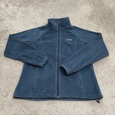 Columbia Benton Springs Fleece Jacket Womens XL Blue Full Zip Pockets Hiking