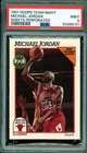 Michael Jordan Card 1991-92 Hoops Team Night Sheets-Perforated #nno PSA 9