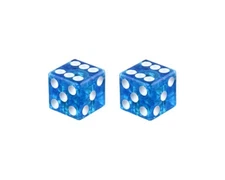 ALTALINE DICE VALVE CAPS SCHRADER VALVE CLEAR BLUE.