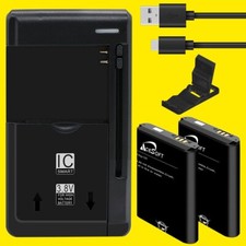 2x 1900mAh Durable Battery Home Charger Cable for Kyocera DuraXV Extreme E4811