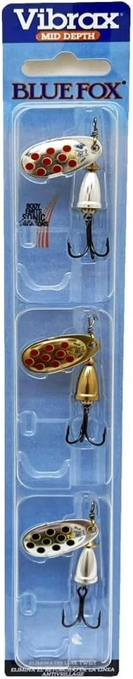 Kits giratorios originales Blue Fox Vibrax trucha salmón lucioperca señuelos giratorios Foto 4 de 4
