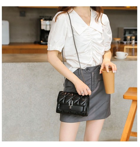 Women Leather Chain Shoulder Bag Genuine Designer Handbag Casual Compact - Picture 10 of 12