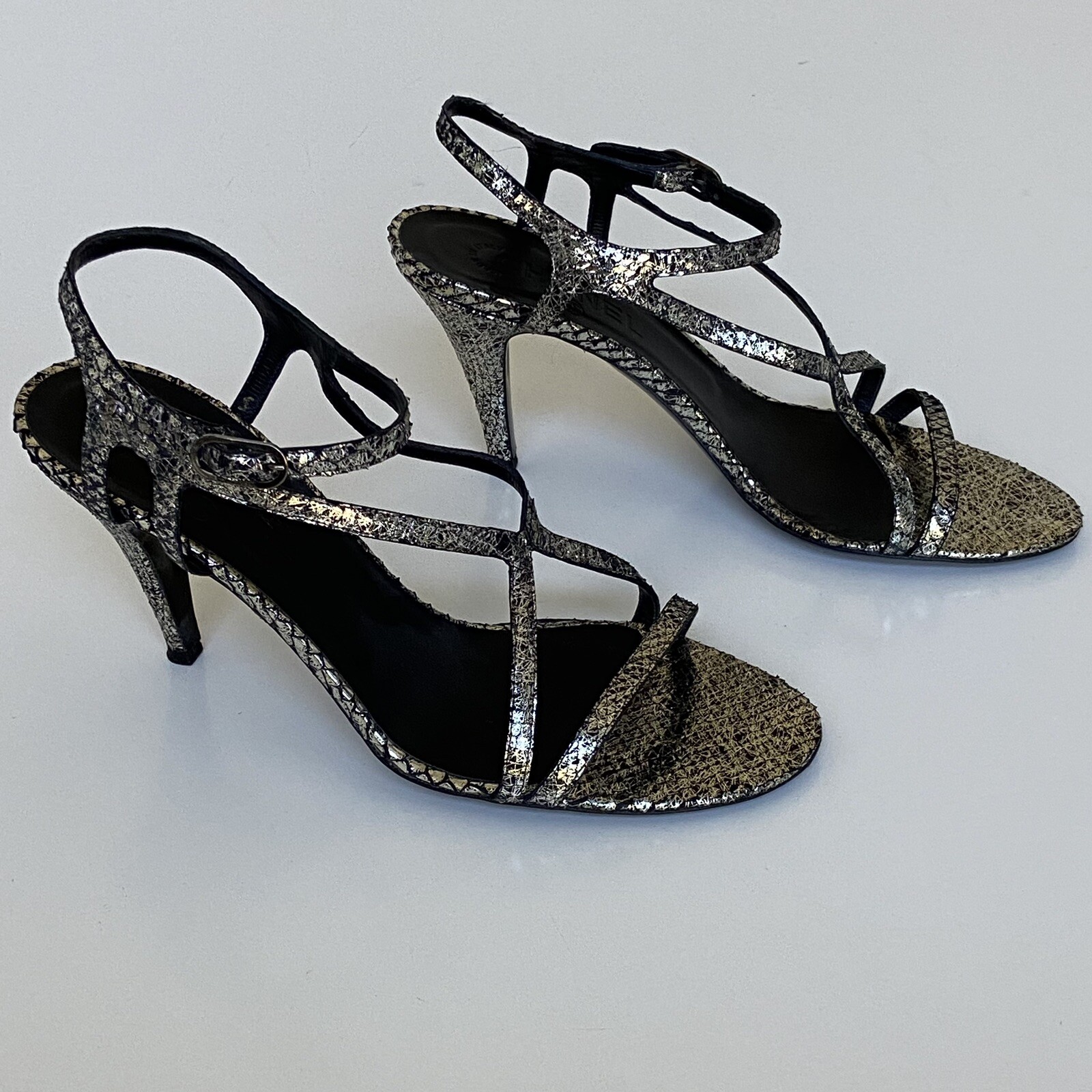 CHANEL - METALLIC PYTHON SNAKE SANDALS - image 3