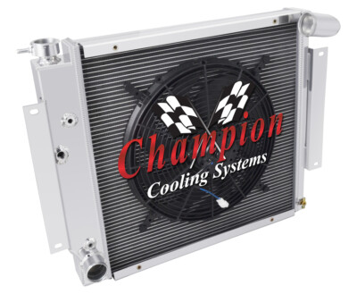 Atom Champion 3 Row Radiator,16'' Fan for 1971-1980 International Scout II V8 Eng