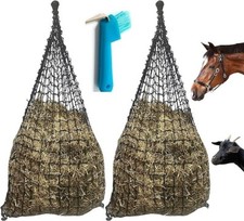 Slow Feeder Hay Nets for Horses- 2 Pack Ultra Steady Horse Feed Net- Large Knot