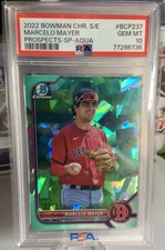 PSA 10 Marcelo Mayer 2022 Bowman Chrome Sapphire Variation Aqua Refractor #/99