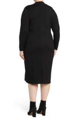 BLUE ORCHID Peek-a-Boo Knit Midi Sweater Dress (Plus Size) | eBay
