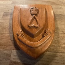 VINTAGE WOODEN CARVED  5th  BATTALION THE KING’S AFRICAN RIFLES PLAQUE/SHIELD
