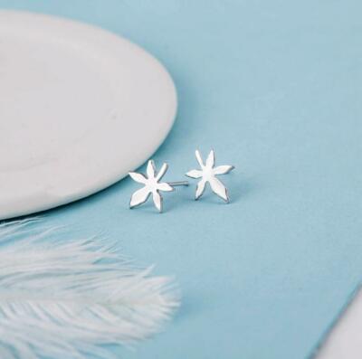 Adorable Tiny Maple Leaf Silver SP Stud Earring
