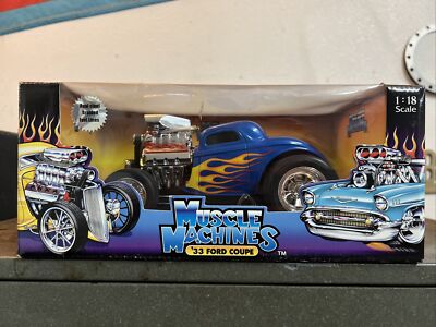 ミニカー MUSCLE MACHINES'33 FORD COUPE 1/18 Muscle Machines '33 Ford Coupe Yellow Brand New In Box 1:18