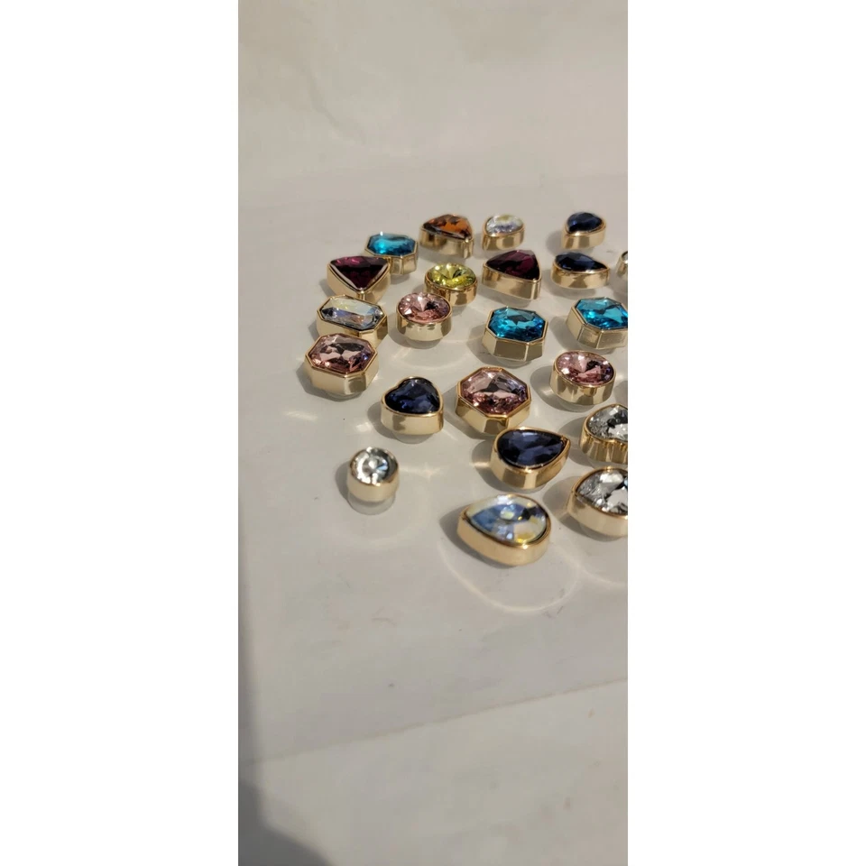 Assorted Colored Crystal Rhinestone Buttons For Shoes Craft Projects Mixed Shape - Image 3 of 4