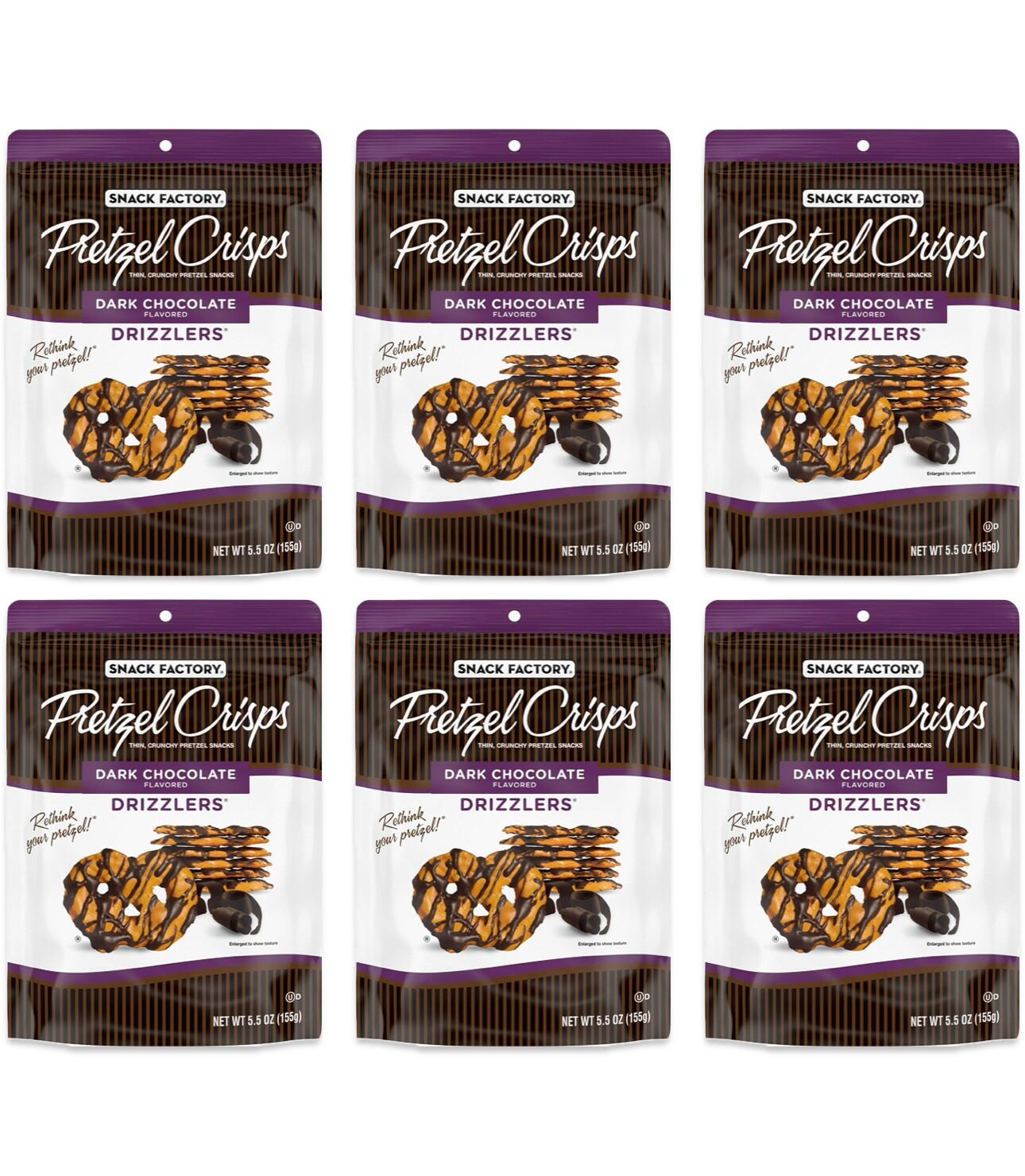 Snack Factory Pretzel Crisps Drizzlers Dark Chocolate Drizzled Pretzels