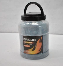 Grisun Fire Glass 10 lb Pack Tempered Fire Fire Pit Reflective Blue Round
