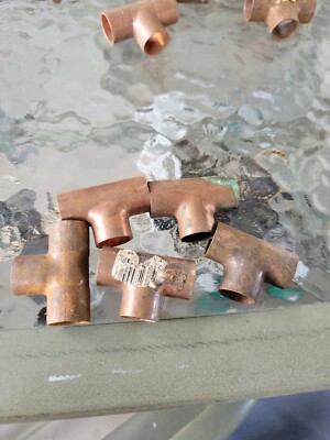 1/2'' Copper Tee T  Copper Pressure Sweat Solder  New   Lot of 5