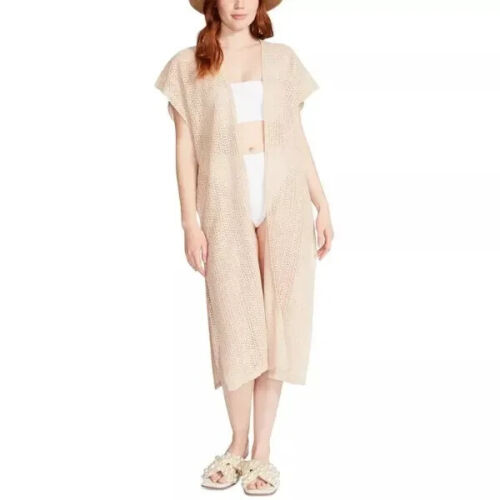 Steven Madden Women's Open Weave Short-Sleeve Kimono Cover Up, OS