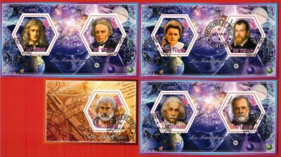 D819 SCIENTISTS EINSTEIN PASTEUR GALILEI CURIE NEWTON ARISTOTLE FARADAY cindre