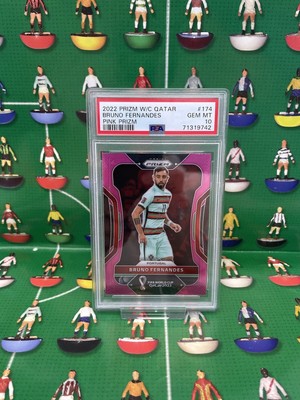 Bruno Fernandes 2022 Panini Prizm FIFA World Cup Qatar Pink Refractor PSA 10 Gem