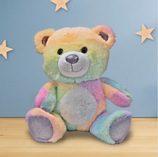 Teddy Bear Stuffed Animal Plush Toy Gift Rainbow Sherbet Soft Sparkly Feet 10"