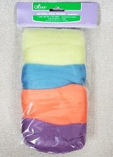 Clover NATURAL WOOL ROVING Assortment B Needle FELTING NEW Turq Purple Orange Gr