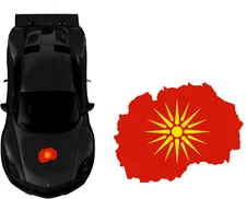 Macedonia sticker flag coat of arms flag hood car flag 44x35cm MHF