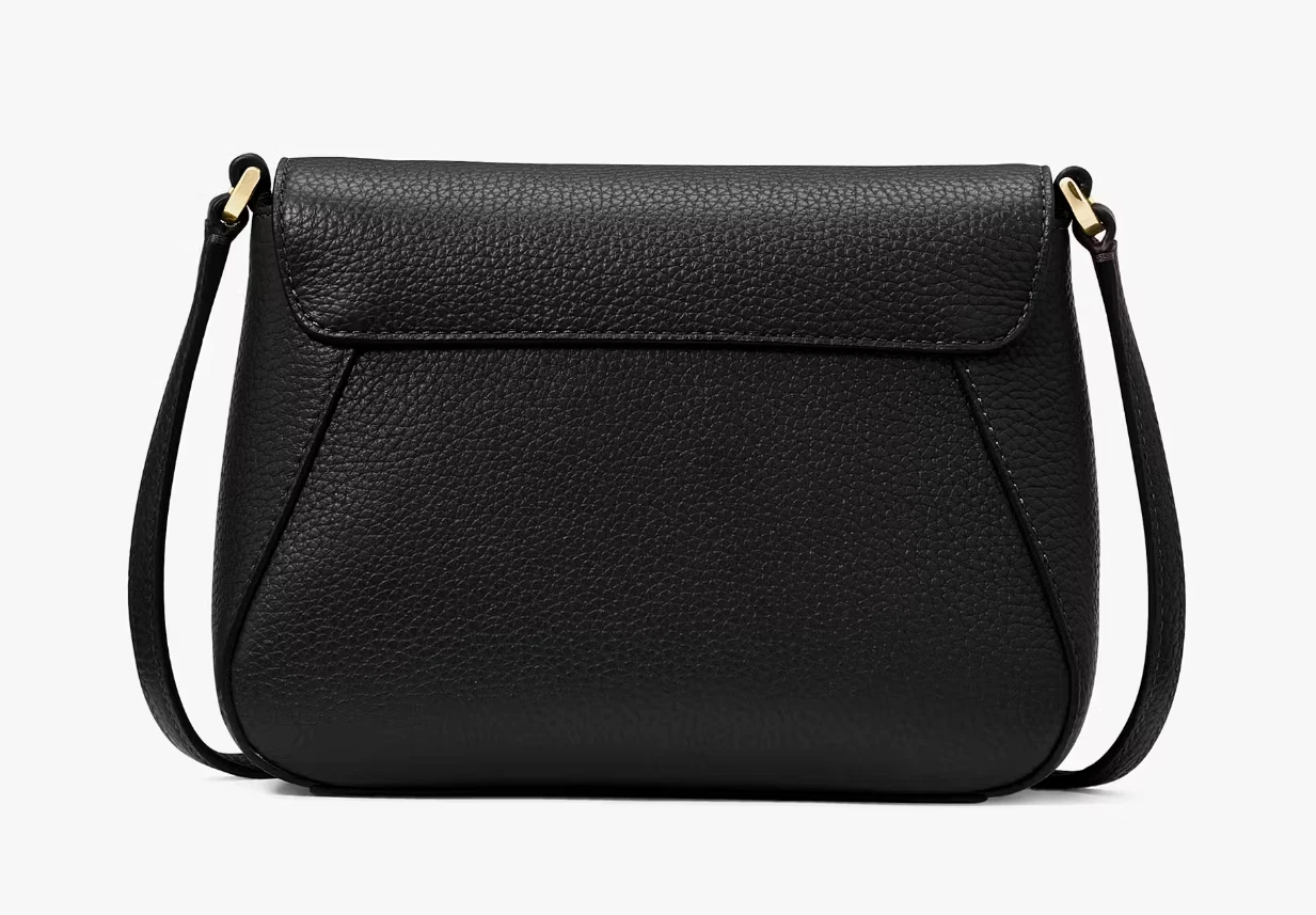 Nuova borsa a tracolla Kate Spade Monica Mini Flap in pelle di ciottoli nera con sacchetto antipolvere