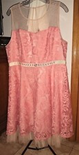 SALE Modcloth NWOT Lace and Tulle Mesh Pink Dress Size 1X Length 40 inch Lined