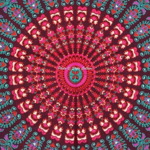 Indian Queen Size Mandala Tapestry Hippie Wall Hanging Bohemian Bedspread Throw - Picture 5 of 35