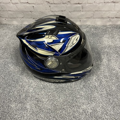 Scorpion EXO Motorcycle Helmet Street Demon Black/Blue XL - Picture 4 of 8