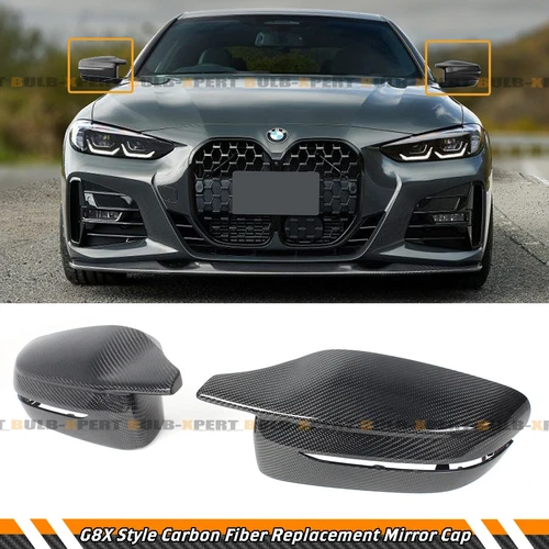 FOR 18-23 BMW G20 G22 G26 CARBON FIBER G8X STYLE SIDE MIRROR COVERS REPLACEMENT