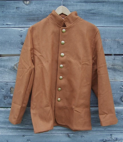 Confederate CSA Butternut Wool Sack Coat, Civil War 50