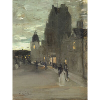 Guthrie Street Oban Night Scotland Grey Gemälde XL Leinwand Kunstdruck