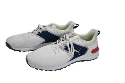 Puma Ignite Innovate Golf Shoes Mens 12.5 White Navy Red Spiked Cleats 309711-07
