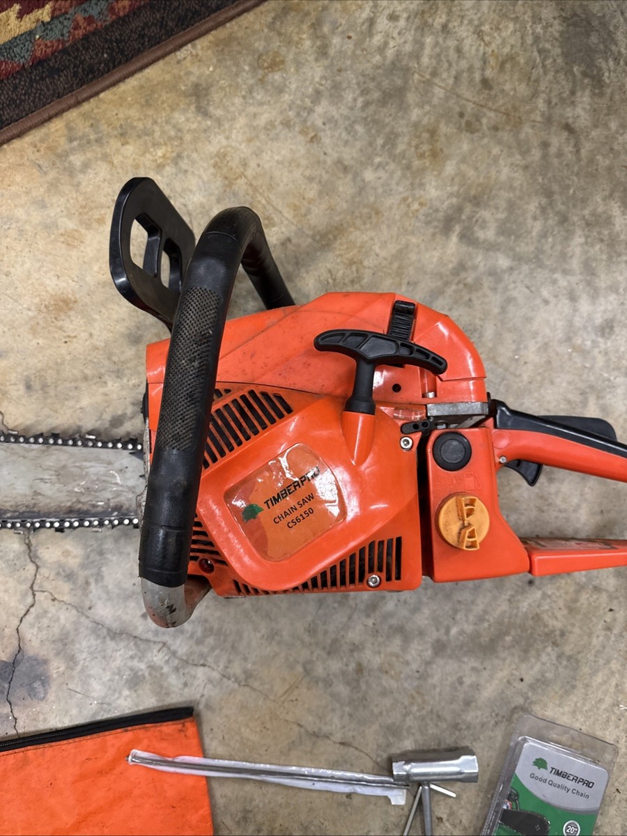 TimberPro CS6150 62cc Gas Chainsaw 20” Bar RUNS GREAT + NEW Chain