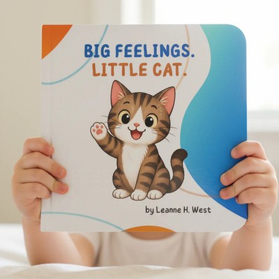 Big Feelings Little Cat Board Book Kids Emotions Toddler Learning Book
