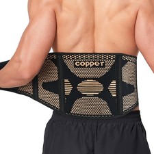Copper Back Braces for Lower Back Pain, Breathable Lumbar Support Belt for Me...