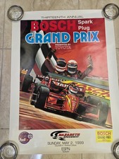 Cartel vintage 1999 Bosch Bujía Gran Premio con carta corporativa Nuevo de Lote Antiguo